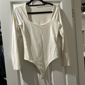 Abercrombie long sleeve white bodysuit